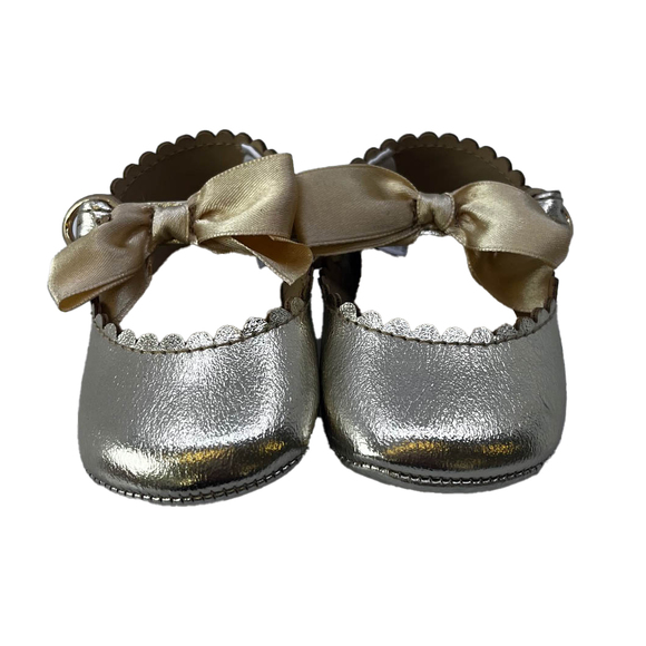 Janie and Jack Girls Gold Shoes size: 0-3 Months - Picture 3 of 3